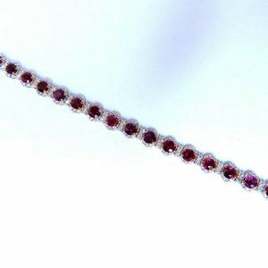 12ct Natural Ruby Diamonds Bracelet 14kt